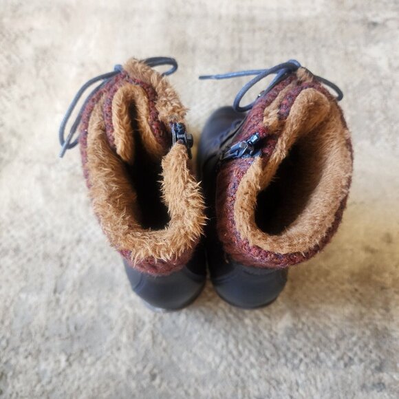 Lukees by Muk Luks Women Sz 7 Lacy Lori Navy Blue Combat Boot Knit Cuff Side Zip - Picture 8 of 11